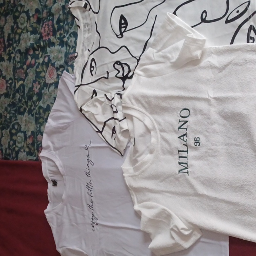Shein graphic tees. The 3rd "Milano" crop top tee is free!